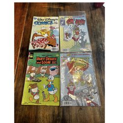 4 Vintage Comic Books Huey, Dewey & Louie Muppet Babies Tom & Jerry Disney