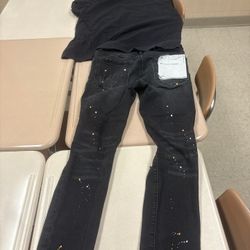 Purle Jeans And Shirt 