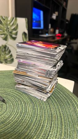 A stack of wrestling cards