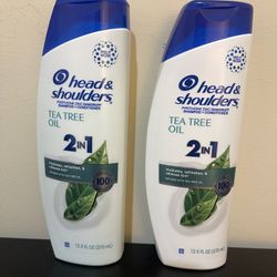 2pack Head and Shoulders 2 in 1 Dandruff Shampoo and Conditioner, Tea Tree Oil, 12.5 fl oz