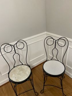 Vintage Ice Cream Parlor Chairs Set of 2