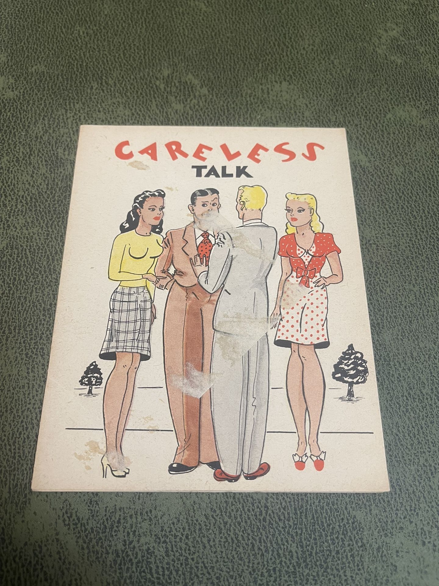 vintage “careless talk caused this” wedding card