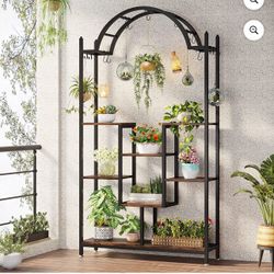 All New 74.8” Arched Plant Stand With Hanging Hooks 