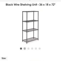 Black Wire Shelving Unit-36x 18 x 72"
