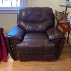 Electric Recliner Real Leather