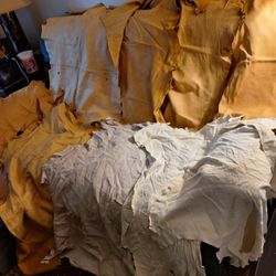 Leather! 9 Deerskin Hides, 2 Fox Furs And A Bunch Of Other  Soft Suaded To Cut Up For Projects