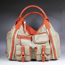 Large Cole Haan vintage luxury genuine orange leather Purse Bag