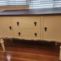 Antique Vintage White  Buffet Sideboard