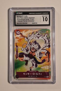 2023 One Piece 7-Eleven Tie-Up Campaign Monkey D. Luffy P-041 CGC 10 GEM MINT Promo