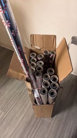 18 rolls of candy cane wrapping paper