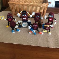 1988 Applause Vintage, California Raisins. Lot Of 7 Miniature  PVC Figures.
