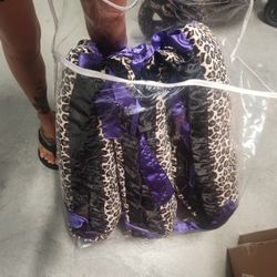 Custome Black/purple/leopard Print Crib Liner