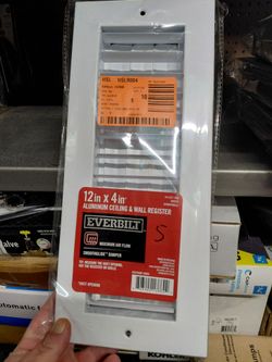 Everbilt 12" x 4" wall / ceiling hvac register grille in white,  few available