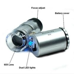 60x Magnifier Loop Jewelers Pocket Magnifier Loupe Jewelry Gemstones Currency 