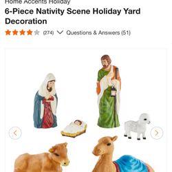 6-Piece Nativity Scene Holiday Yard Decoration