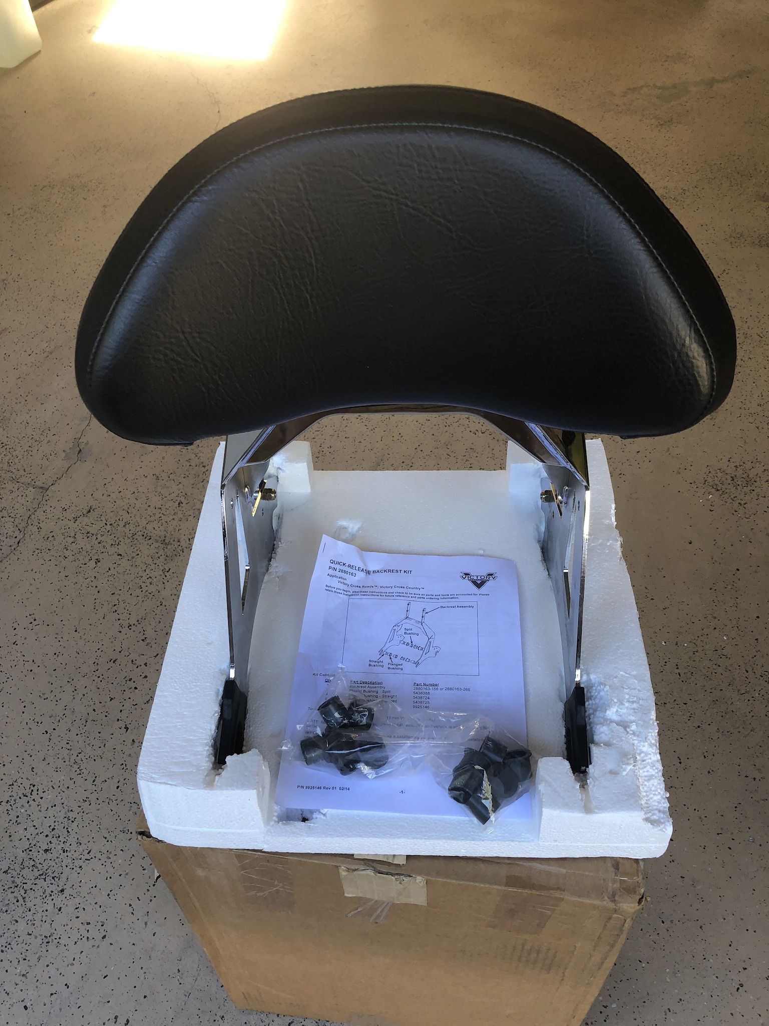 Victory Motorcycles Genuine Lock & Ride Passenger Backrest And Luggage Rack for Backrest