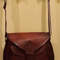 Vintage Large Leather Satchel Bag 