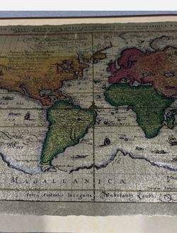 Nova Totius Terrarum Orbis Geographica 1638 Matthaus Merian Historical Map Gold
