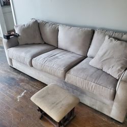 Gently Used Microfiber Light Grey Sofa