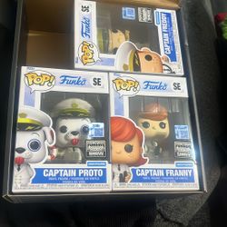 Captain Freddy, Captain Proto, Captain Franny Funko Pops