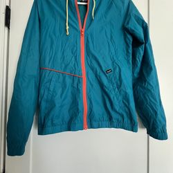 Volcom Teal Windbreaker Jacket with Hoodie