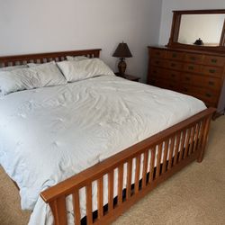 Bed (King) and Dresser with Mirror
