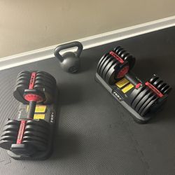Adjustable Dumbbells with Bench