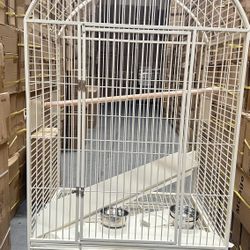 Extra Large 40” x 30” x 63”H Strong Dome Top Parrot Bird Cage With Rolling Wheels 