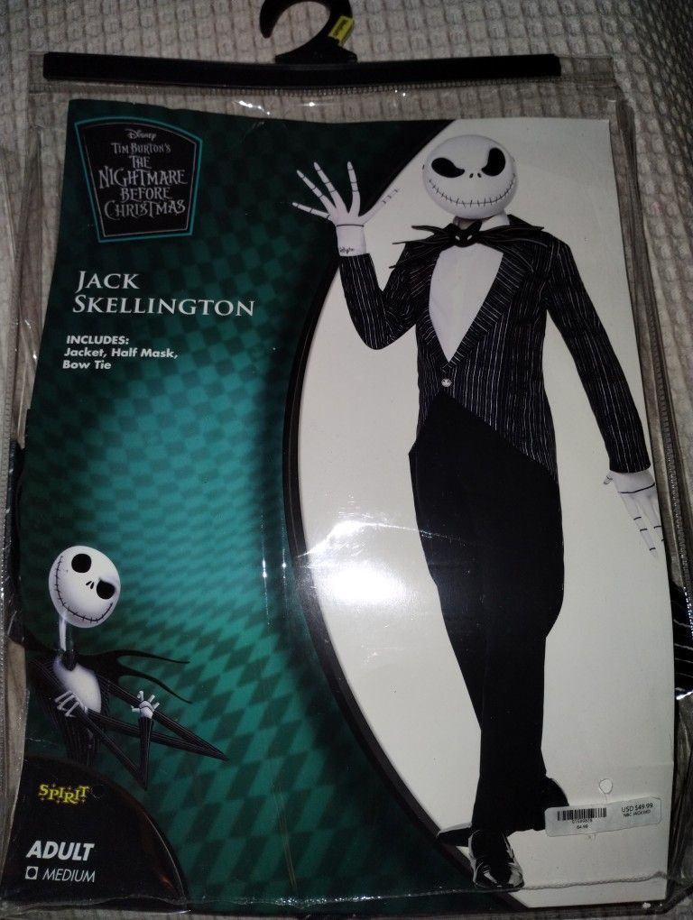 Adult Jack Skellington Suit Costume - The Nightmare Before Christmas Medium