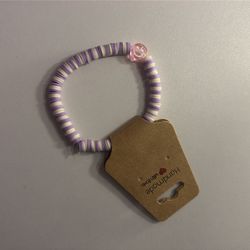 Purple / White clay bead bracelet