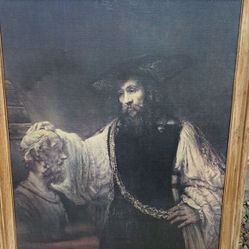 31"X25" Rembrandt  With A Bust Of Homer on canvas print