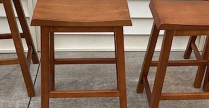New, Set of 4, 24" Trenton Counter Height Barstools, Walnut – Threshold