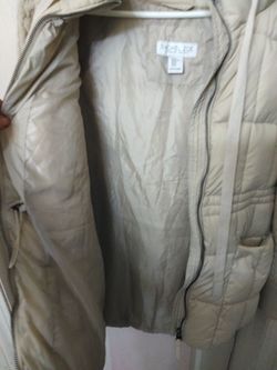 Rachel Zoe cream colored womens puffer jacket