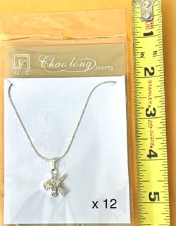 17” Silver Tone Initial “K” Necklaces Lot of 12 (5 Sets Available)