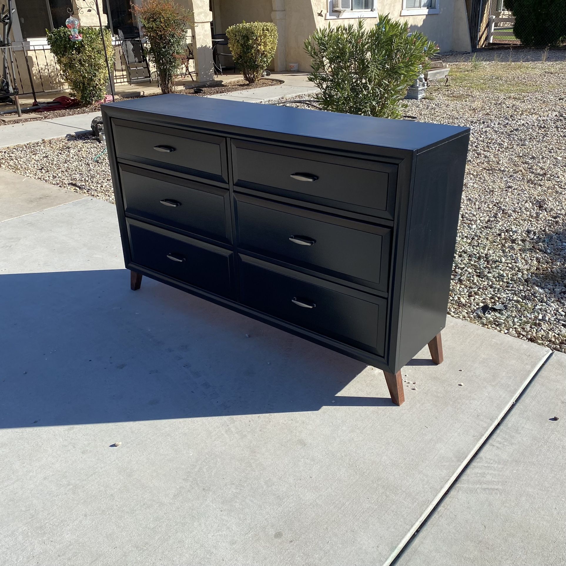 Black Mid Modern Century Style Dresser Drawer /  Tv Stand Furniture