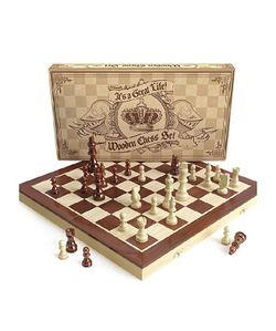  Wooden Chess Set - Handcrafted Chess Pieces - 15 Inch