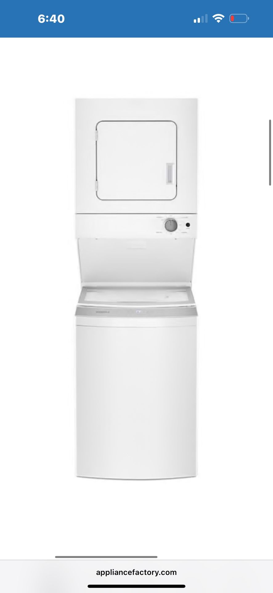 Washer And Dryer (Stackable)
