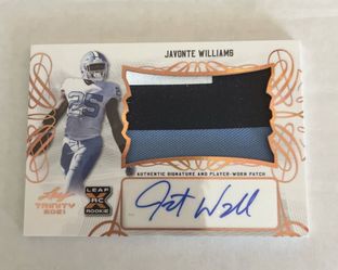 2021 Leaf Trinity Patch Auto Javonte Williams #PA-JW2 RPA Rookie Patch Auto RC