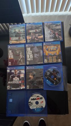 Ps4 games resident evil, last of us,death stranding