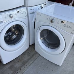 Whirlpool duet  Stackable  Washer and gas dryer  Excellent working condition  Heavy duty  W27 D31.5 H76 Washer 4.5 cu ft Dryer 7.4 cuft 3 months warra
