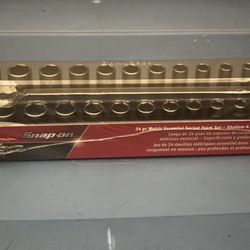 Snap-on Tools 24 pc 3/8" Drive 6-Point Metric Flank Drive® Shallow/Deep Combination Socket Set with PRO-F|™ Organization (8-19 mm) (Red) New