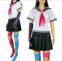Danganronpa Ibuki Mioda Cosplay Outfit Costume Set – Sailor Uniform, Skirt & Accessories (Size M)