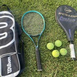 Tennis Rackets Set With Balls & Carry Case