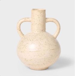 Speckled Ceramic Double-Handle Vase