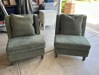 Pair sage green chairs- lightly used
