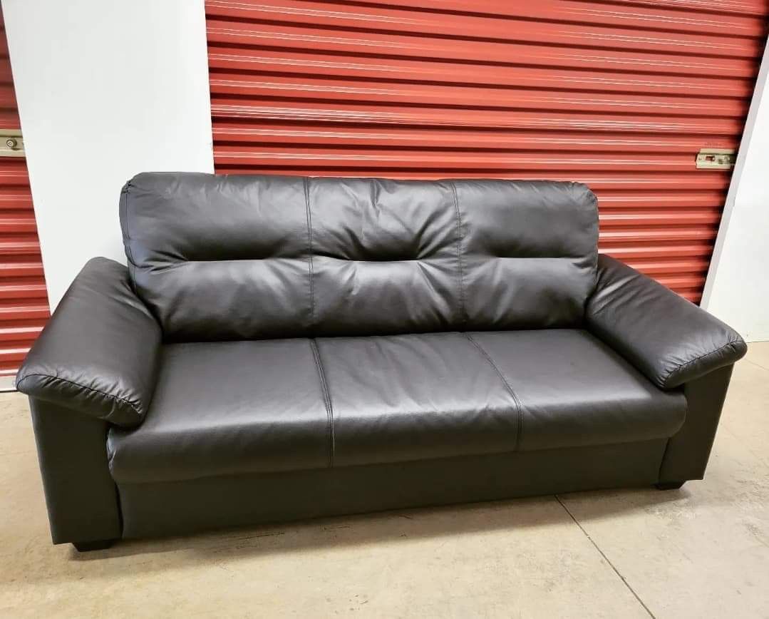 Ikea Knislinge Faux Leather Black Sofa
