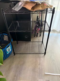 3-Tier Black Wire Storage Shelf