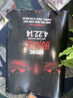 Used promotional poster for Future's second studio album titled Honest. The poster announces the album's release date as April 22, 2014, and lists fea