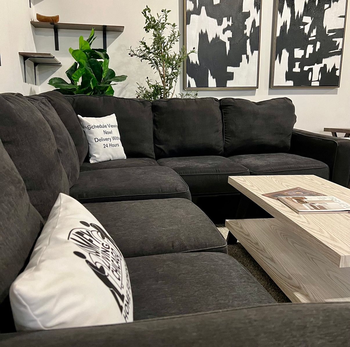 Dark Gray 3pc L-Shape Sectional Sofa by Ashley HomeStores