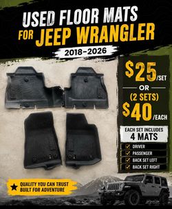 Jeep Wrangler Set of Floor Mats for 2018-2026 / Jeep Wrangler Mats